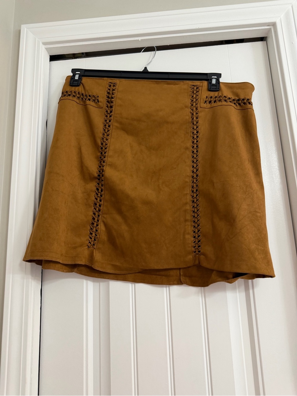 Cato Camel Suede-Look A-Line Mini Skirt